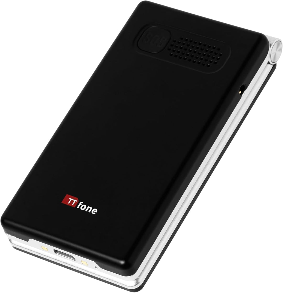 TTfone TT990 4G Flip Phone mit Android 14 (De-Googled), WhatsApp, 3,5 Zoll Touchscreen, SOS-Taste, g