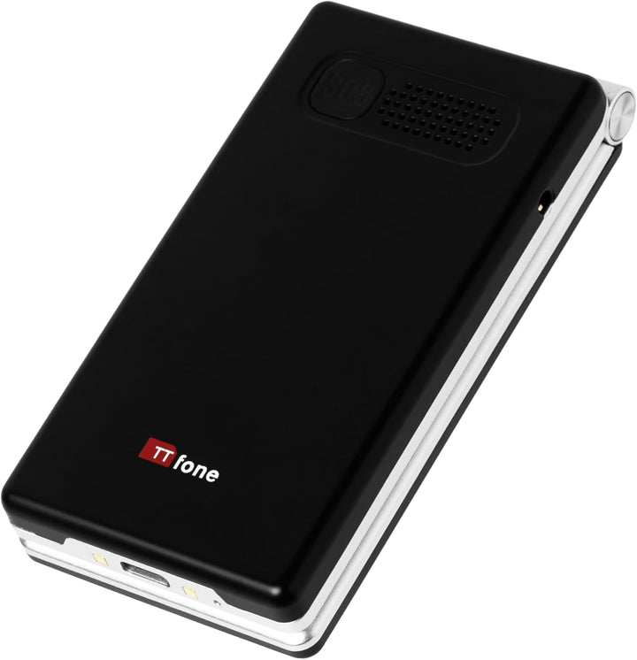 TTfone TT990 4G Flip Phone mit Android 14 (De-Googled), WhatsApp, 3,5 Zoll Touchscreen, SOS-Taste, g