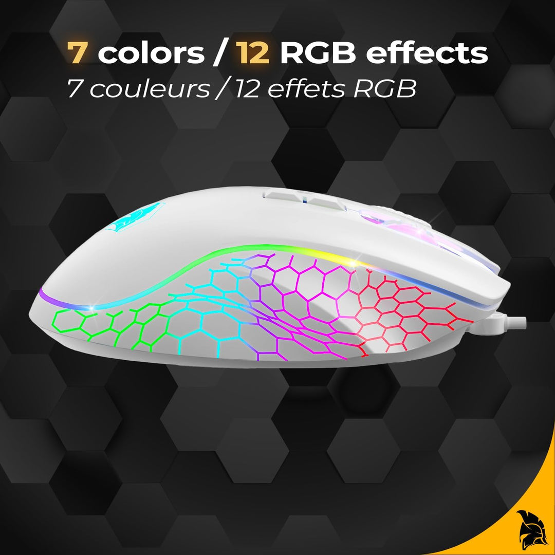 EMPIRE GAMING - W905 Gaming-Maus kabelgebunden – 12800 DPI 1000 Hz – RGB – Ergonomisch – PS4, PS5, X