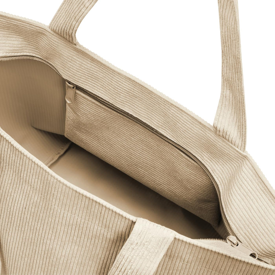 reisenthel shopper M in cord sand – Geräumige Shopping Bag und edle Handtasche in einem – Aus wasser