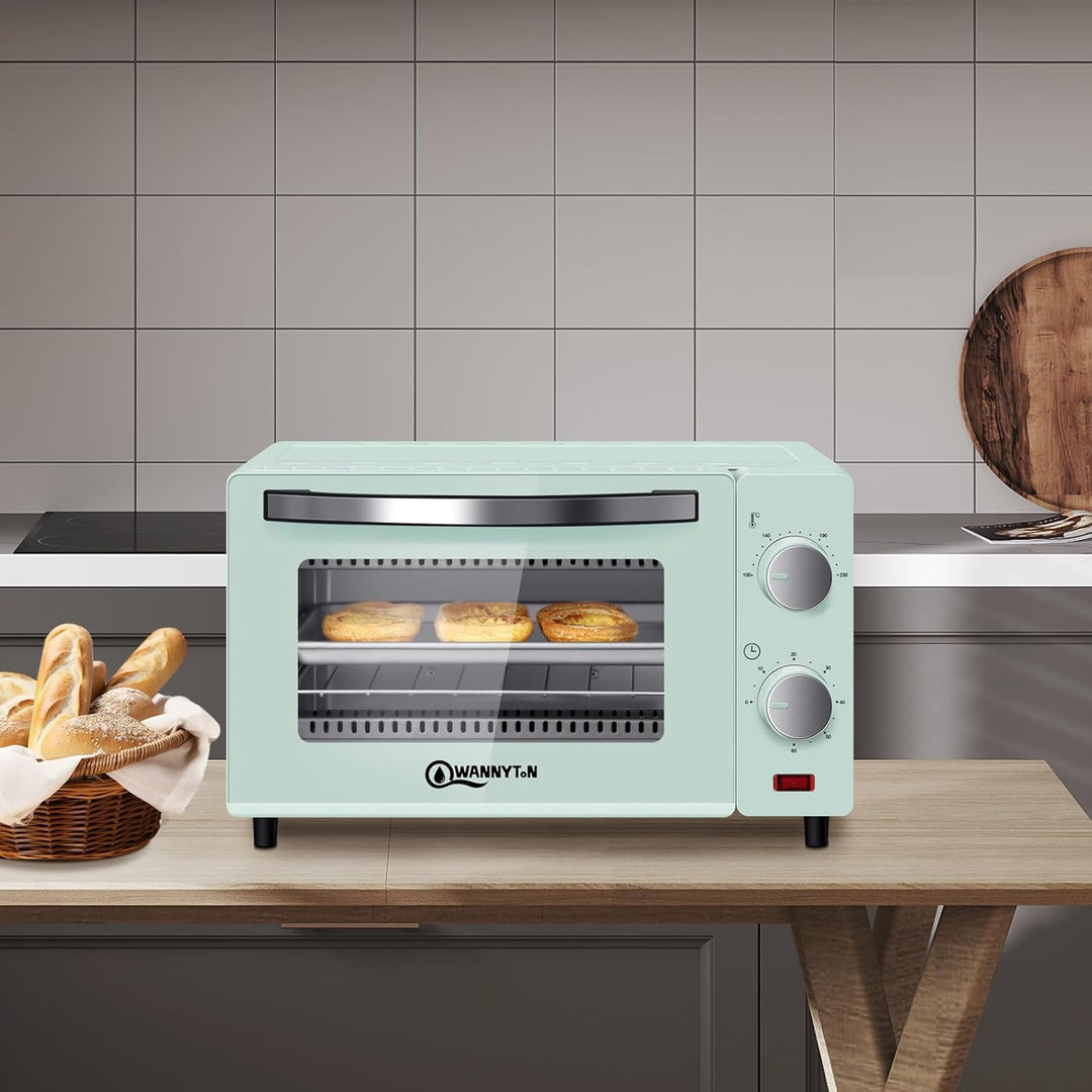 WANNYTON Minibackofen, Backofen 10 L, 650 Watt, 100-230 °C Timer 0-60 Min. inkl. Backblech Grillrost