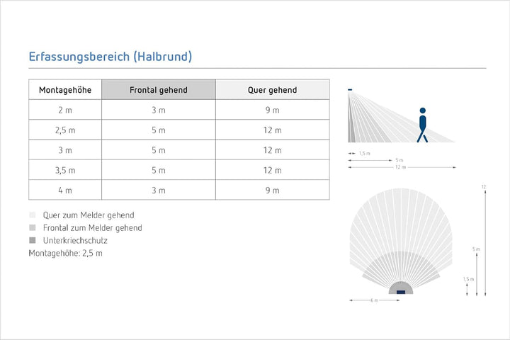 Theben 1010506 theLuxa S180 BK Bewegungsmelder mit 180° Erfassungswinkel für den Aussenbereich, Bewe