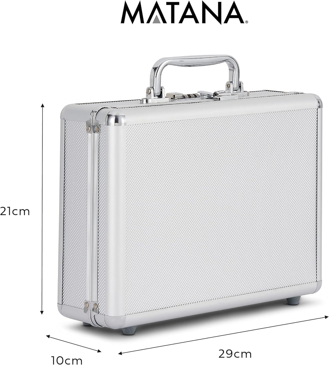 MATANA Premium Aluminium Münzkoffer mit 6 Tabletts und Zahlenschloss - Für Alle Münzgrössen, bis zu