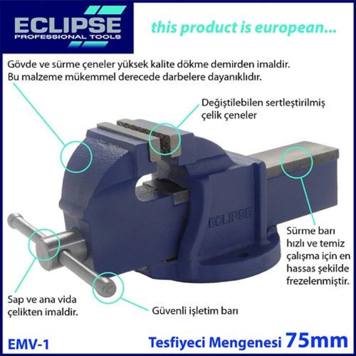 Eclipse Professional Tools EMV-1 Parallel-Schraubstock, 760 mm