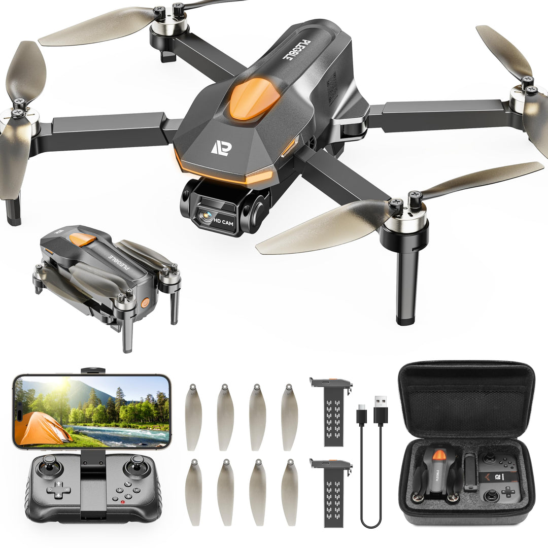 PLEGBLE Drohne mit Kamera für Kinder, Mini Drohne Erwachsene, Bürstenlosem Motor FPV RC Drone mit 5G