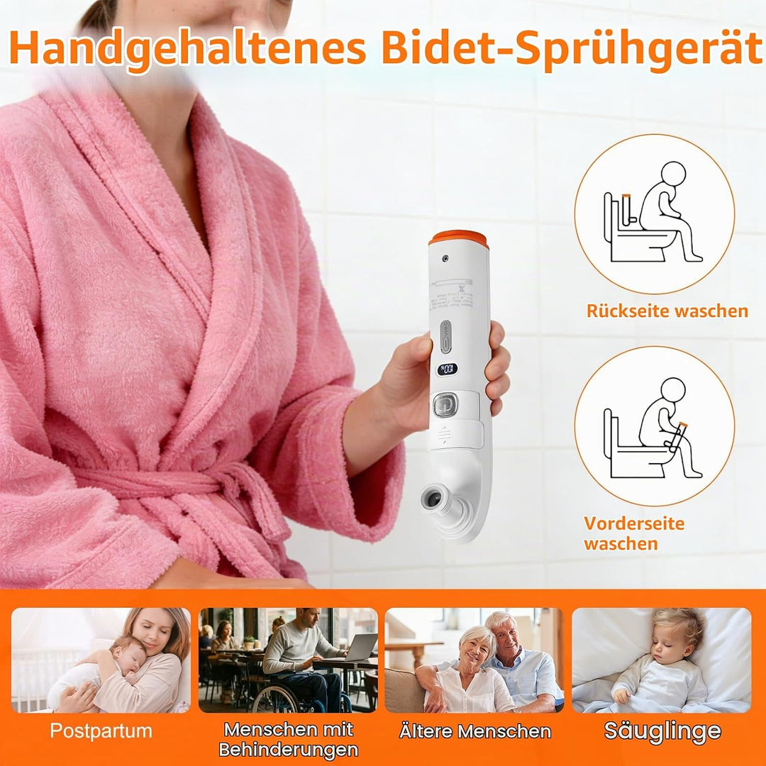 Bidet Po Dusche, Portable Bidet, Portable Travel Bidet Elektrisches, Peri Bottle mit 2.5 L Wassertan