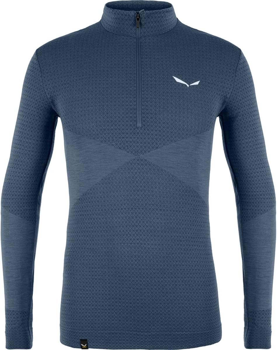 Salewa Herren Zebru Med Warm Amr M 1/2 Z Tee Blusen & T-Shirts M Dark Denim, M Dark Denim