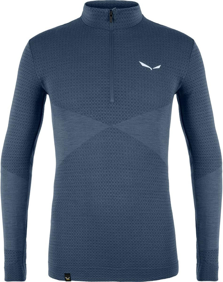 Salewa Herren Zebru Med Warm Amr M 1/2 Z Tee Blusen & T-Shirts M Dark Denim, M Dark Denim