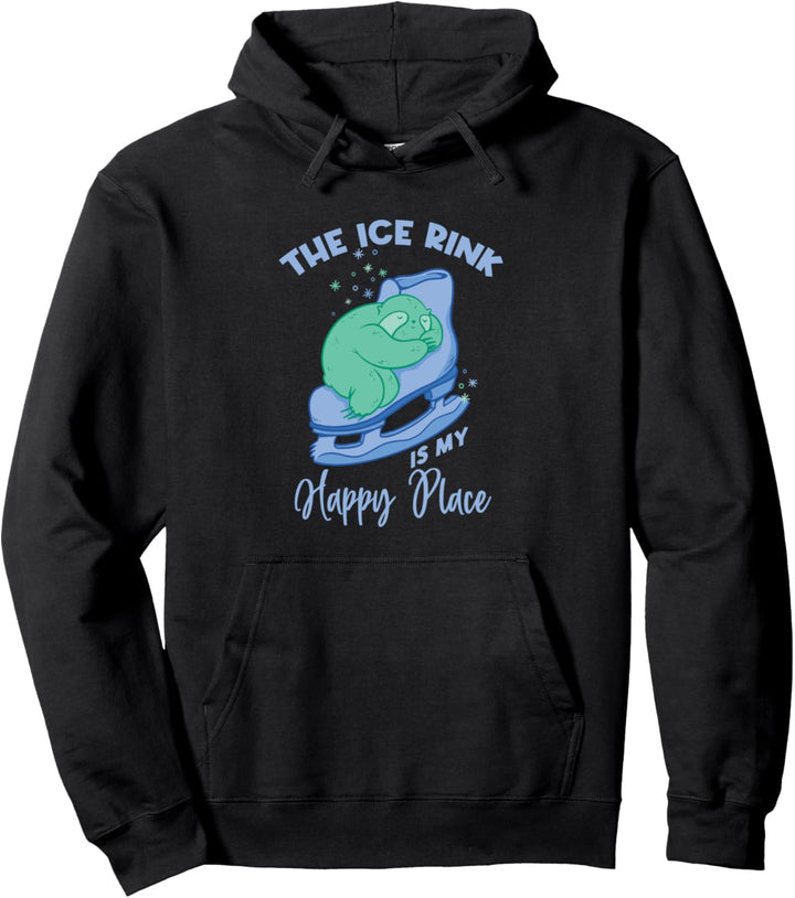 Funny The Ice Rink Is My Happy Places Schlittschuhlaufen Pullover Hoodie