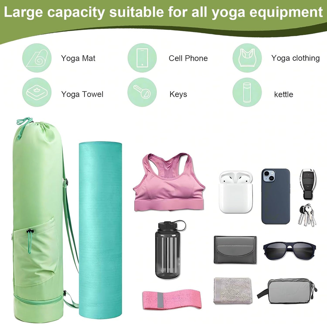 Yogatasche mit Nassfach und Flaschentasche, Sporttasche Damen Verstellbarer Schultergurt Yogamatte T