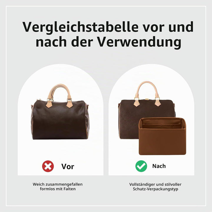 DGAZ Handtasche Tasche Organizer, Seide Innentaschen für LV Speedy Nano/20/25/30/35/40/45 Tasche, Le