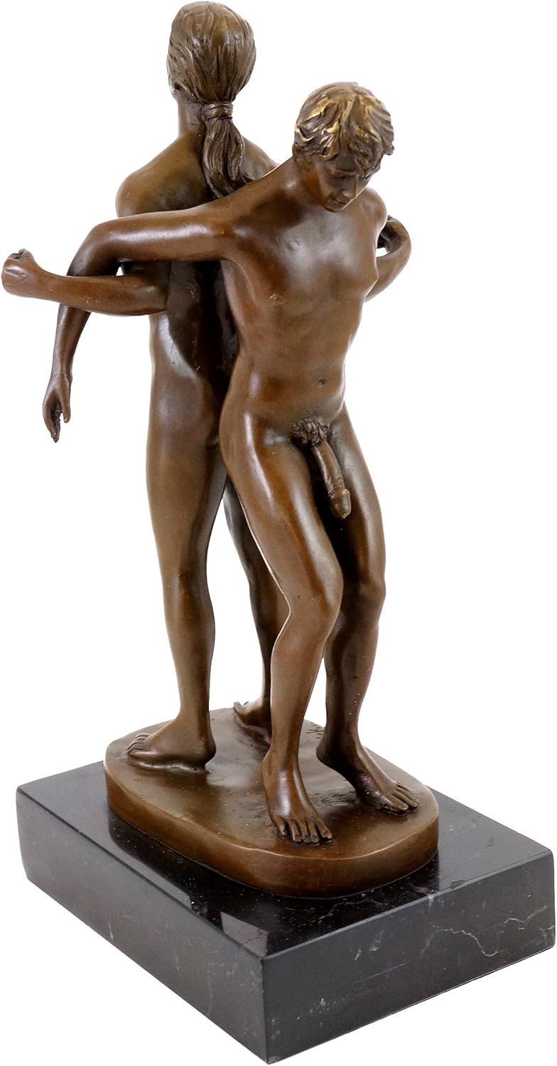 Gay Paar in akrobatischer Haltung - signiert von M. Nick - Männer Akt - Gay Bronzefigur - Deko - Woh