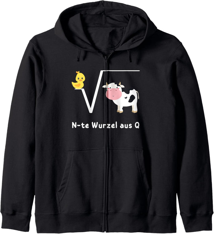 Ente Wurzel aus Kuh, N-te Wurzel aus Q, witziges Mathe Kapuzenjacke