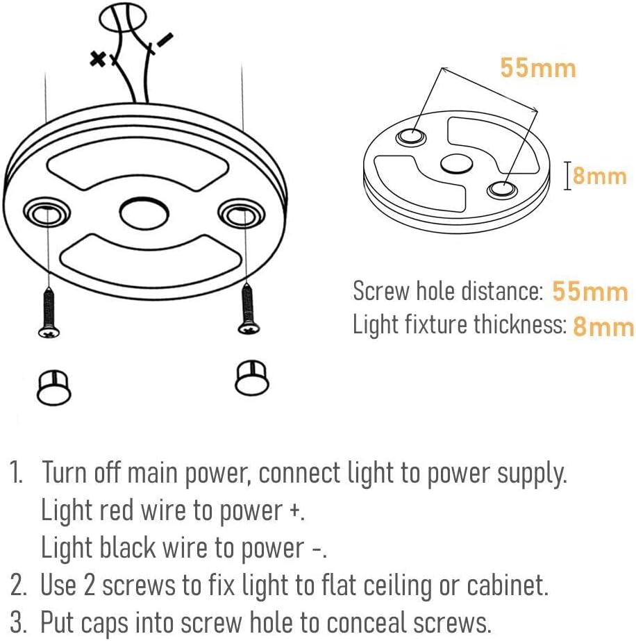 Obeaming 12V LED Deckenleuchte Wohnmobil Mit blauem Licht 75mm Dimmbar Rund Leuchte 235lm Aufbauleuc