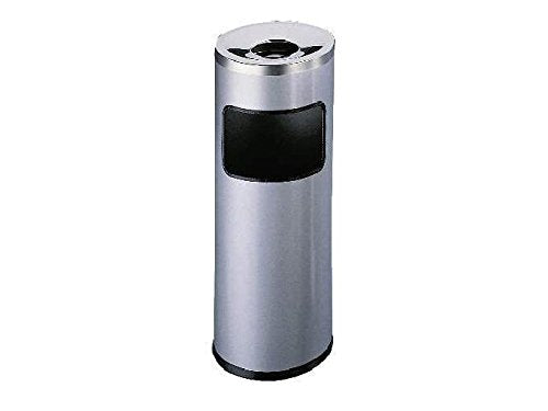 Standascher mit Flammenlöschkopf SAFE rund, Metall, 250x630mm (ØxH), 17 l, silber-metallic Farbe sil