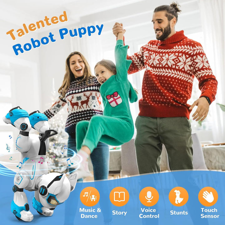 PRANITE Roboter Hund, Programmierbarer Roboterhund Kinder Ferngesteuerter Spielzeug, Wiederaufladbar