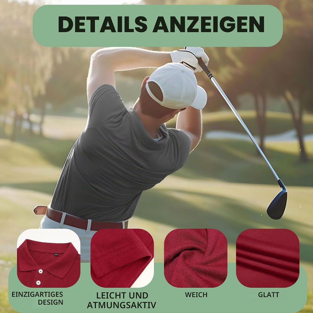 Liking Herren Basic Poloshirt Baumwolle Polo Shirts Polohemd Kurzarmshirt mit Knopfleiste Atmungsakt
