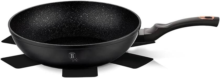Berlinger Haus Wok 28 cm Black Rose – Marmorbeschichtung – Aluminium Turbo Induktion