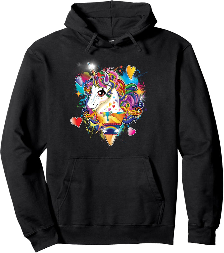Cute Unicorn and Ice Cream Kawaii Birthday Gifts for Girls Pullover Hoodie