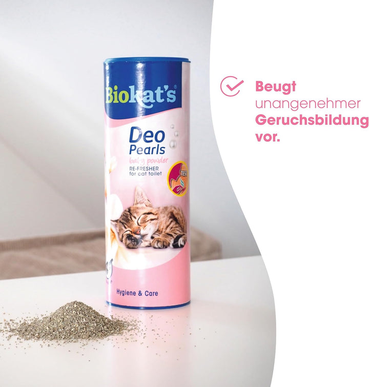 Biokat's Deo Pearls Baby Powder - Streuzusatz mit Duft für Frische und feste Klumpen in der Katzento