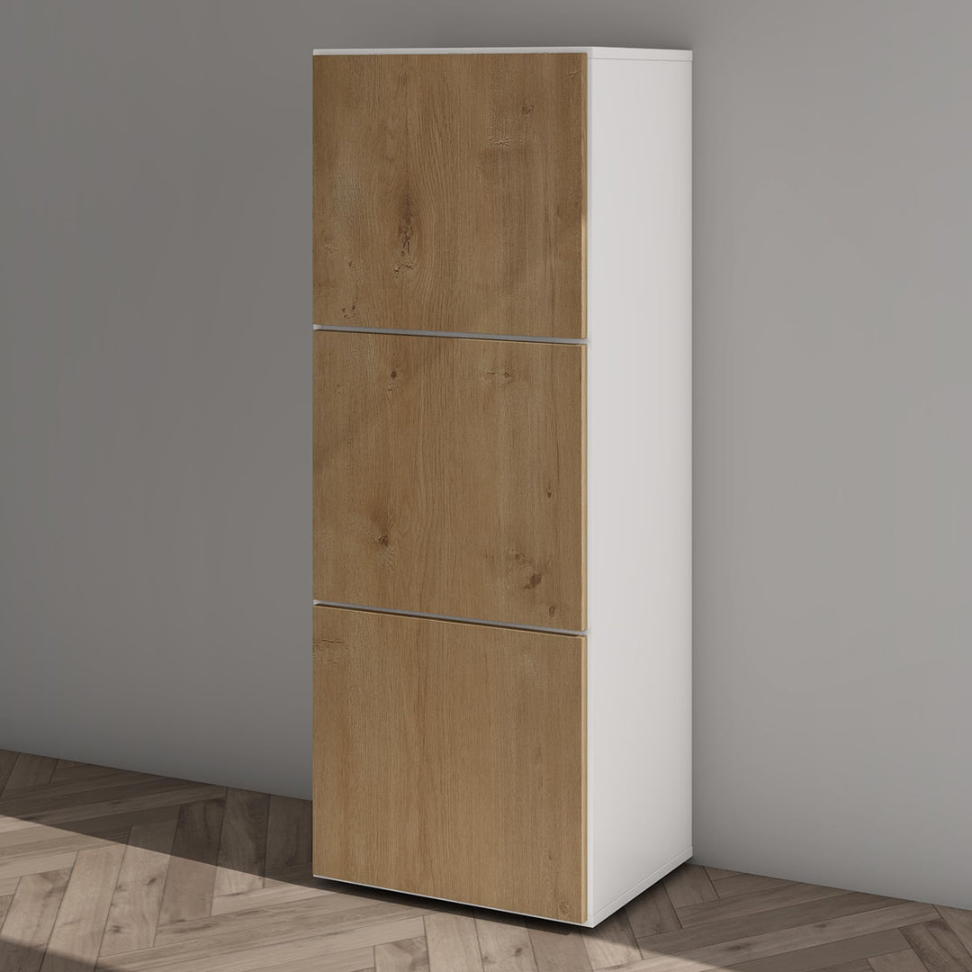 Mai & Mai Schuhschrank Schuhkommode mit 3 Schränken BTH: 45x36x120 cm Schuhregal Möbel in Weiss matt