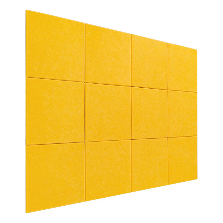 12 Stück Akustikplatten 30 x 30 cm aus Polyesterfaser 9 mm Orange | Selbstklebend und Zuschneidbar f