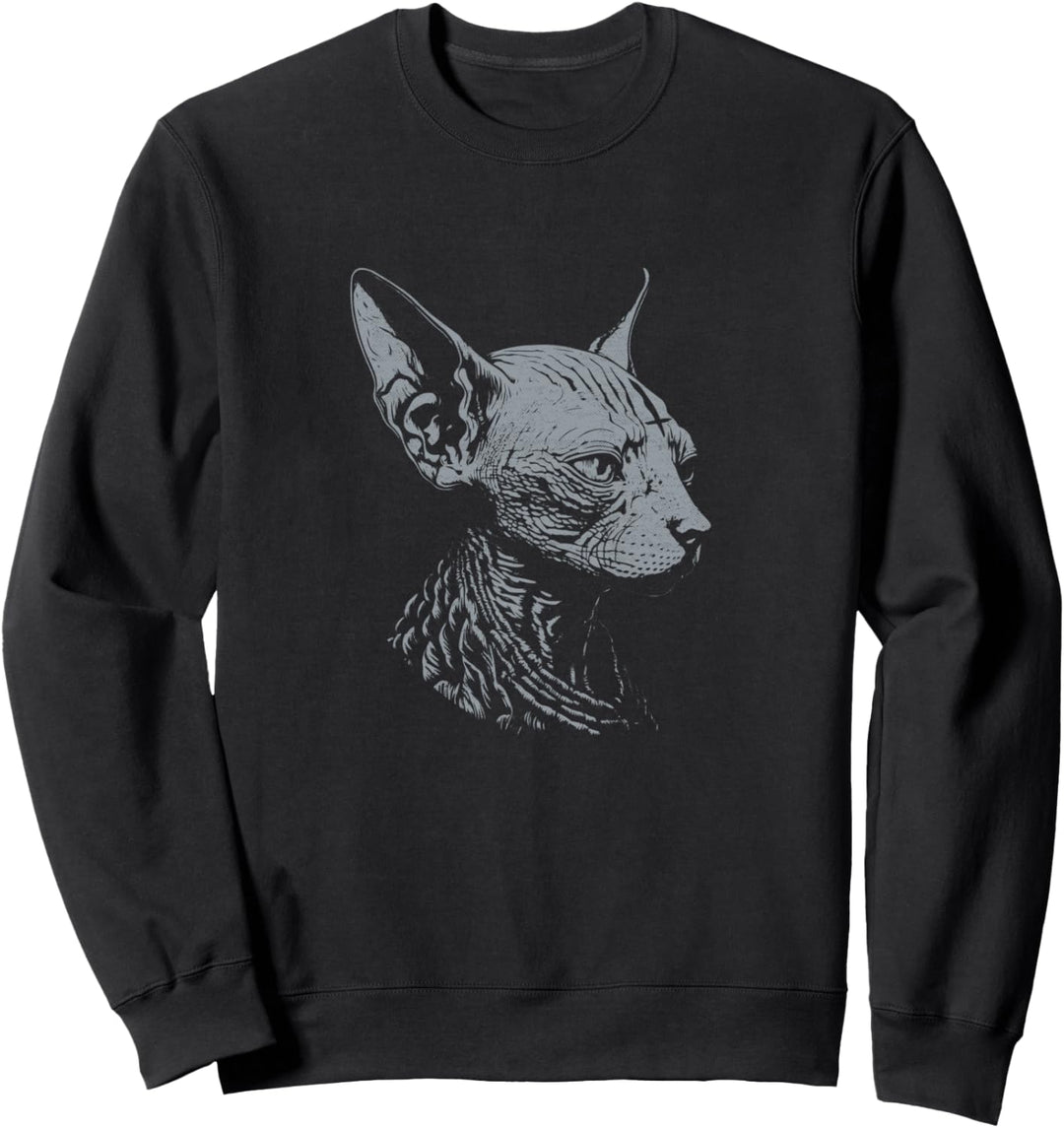 Black Metal Death Metal Cat Sphynx Goth Witchcraft Wicca Sweatshirt