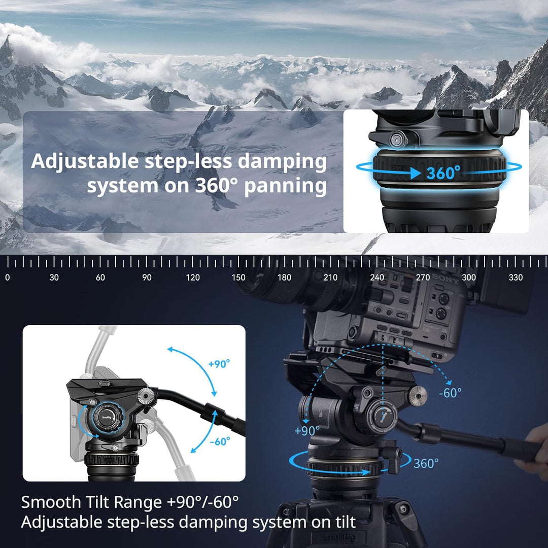 SMALLRIG AD-120 FreeBlazer Carbonfaser Videostativ Kit, 77" Videostativ mit 6 Stufigem Gegengewicht,