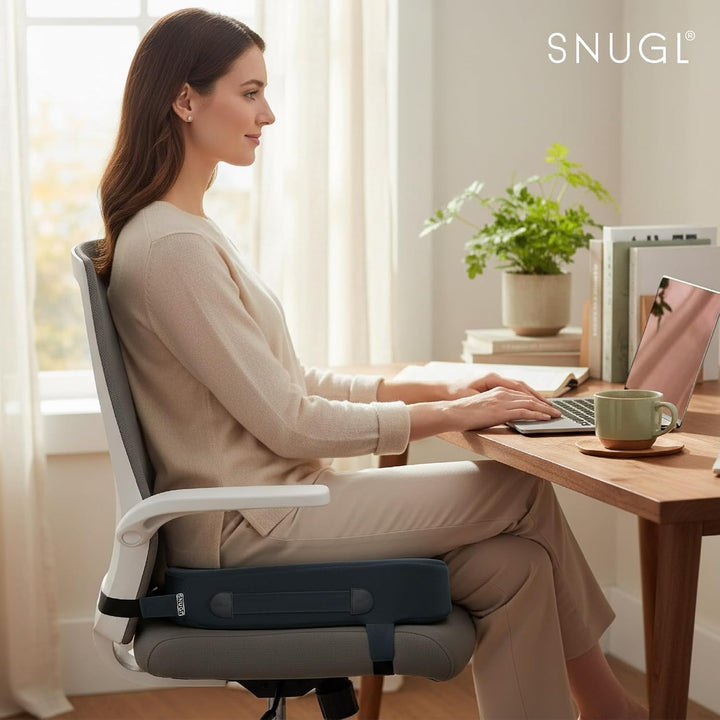 SNUGL Sitzkissen orthopädisch Memory Foam Steissbeinkissen | Stuhlkissen gegen Rückenschmerzen | Erg