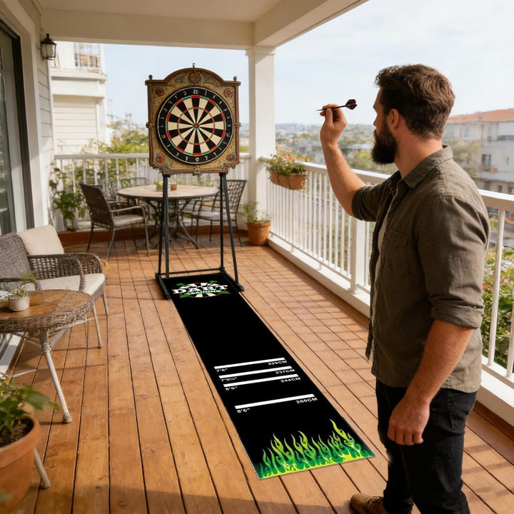 Dart Teppich für Steeldart, 34X300CM Kristallvelours Dartmatte für Teppichböden, rutschfeste Darttep