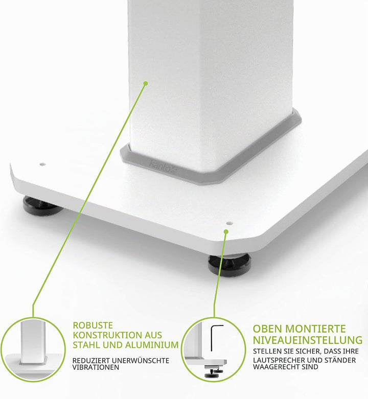 Kanto SX22W Universal Fillable Speaker Floor Stands for Bookshelf Speakers | 22" Tall | Dedicated Ca