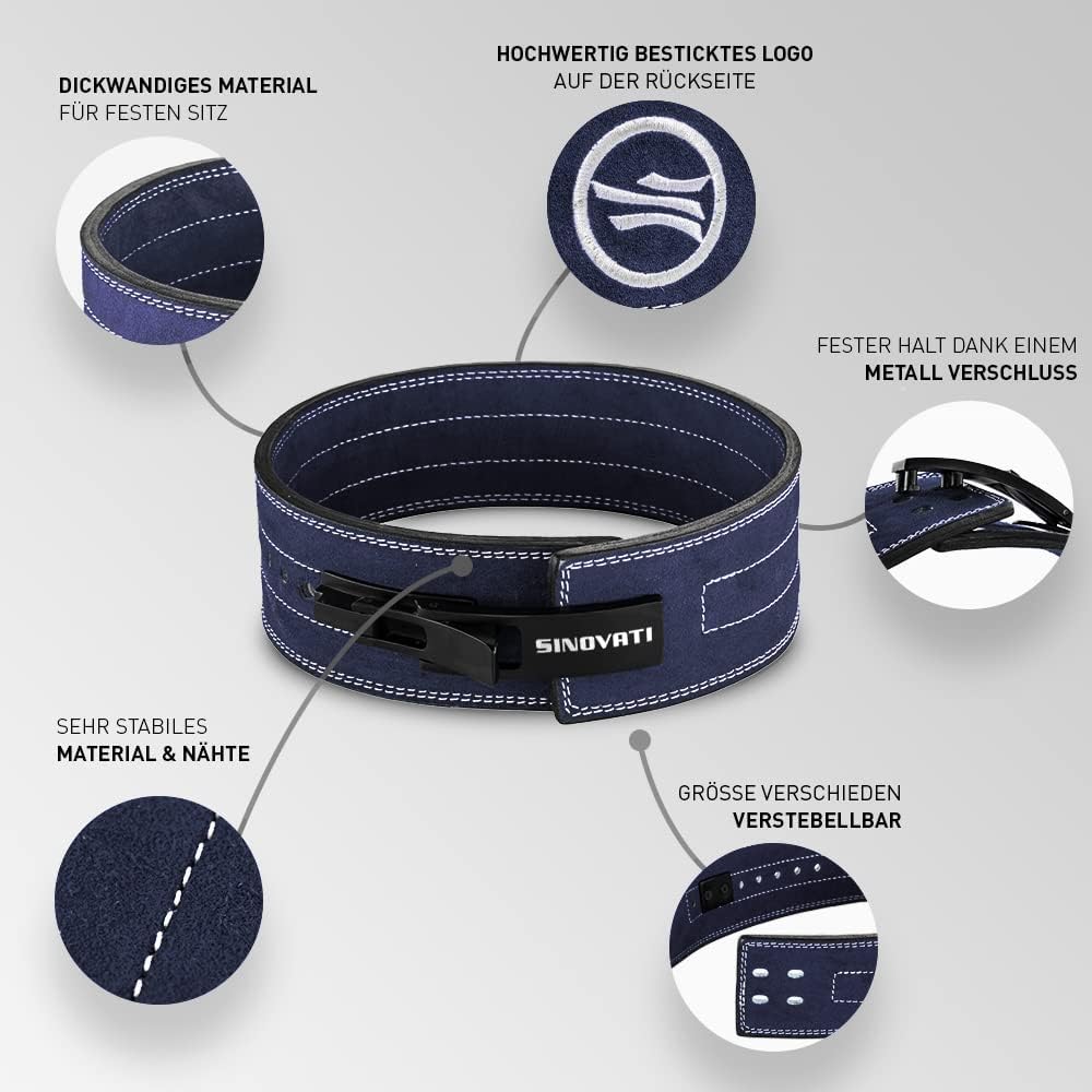 SINOVATI Premium Gewichthebergürtel KDK Gürtel aus Rindsleder mit Schnalle, Weightlifting Lever Belt