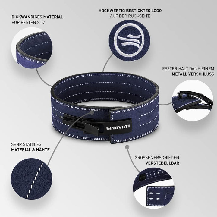SINOVATI Premium Gewichthebergürtel KDK Gürtel aus Rindsleder mit Schnalle, Weightlifting Lever Belt