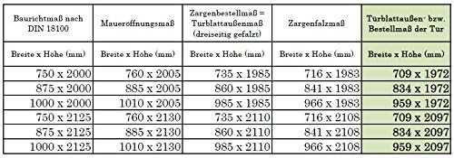 BP1-834R-PZ: Glasdrehtür, ESG Glas 834x1972x8mm, DIN rechts, Siebdruck P1, mit Beschlag inkl. Aufnah