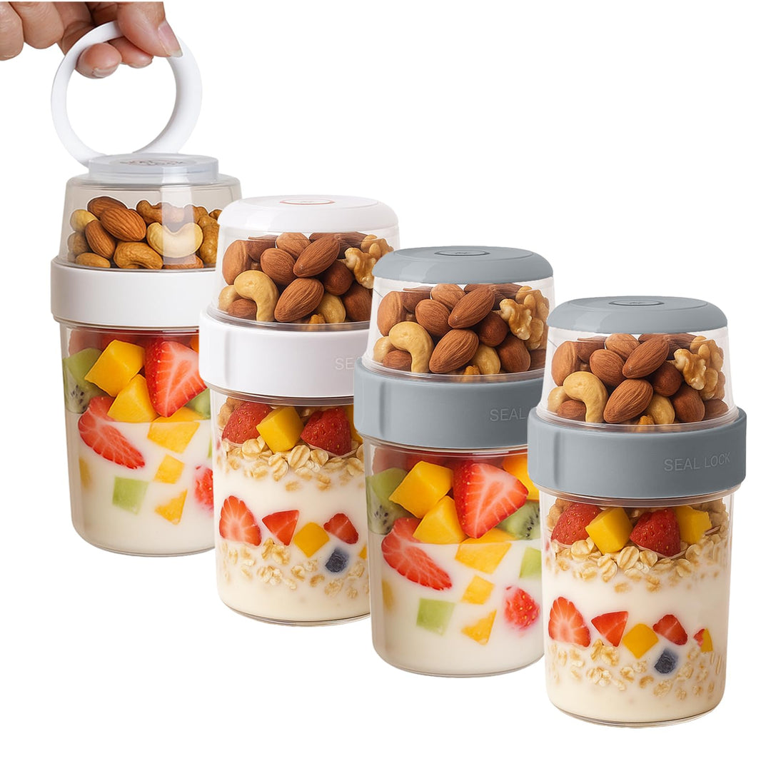 Joghurtbecher to go & Müslibecher to go - Ohne BPA, mit beiliegendem Löffel - Kompatibel mit Mepal,