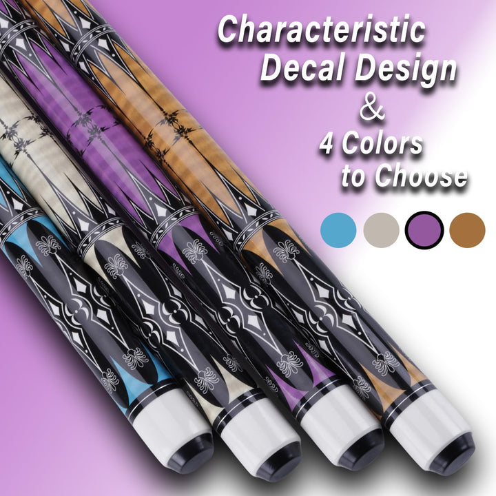 58" Pool Billard Queue with 13mm Tip,19 20 oz Billiard Cue,Schwarz oder Weiss，1/2 Maple Queue Sticks