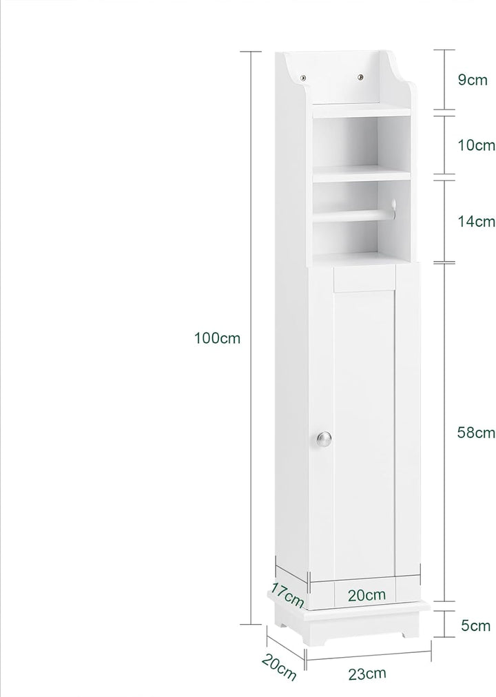 SoBuy FRG177-W Freistehend weiss Toilettenrollenhalter Toilettenpapieraufbewahrung Badregal Toilette
