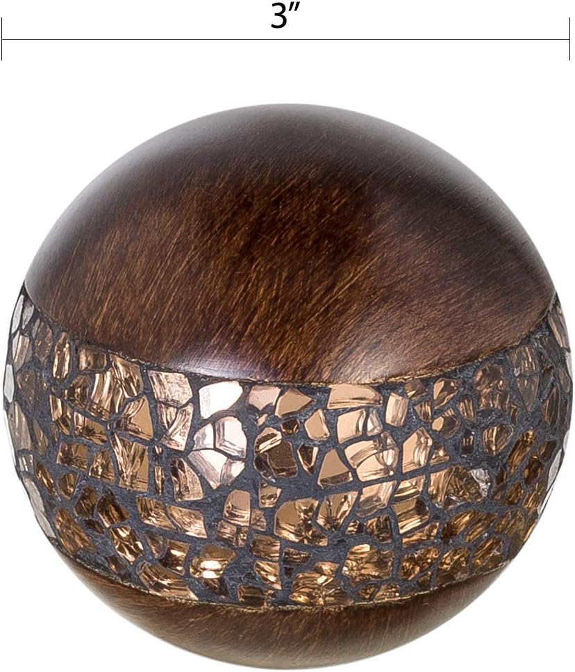 Schonwerk Walnuss Dekorative Kugeln für Schalen und Vasen (3er Set) Harz Kugelkugeln für Wohnzimmer,