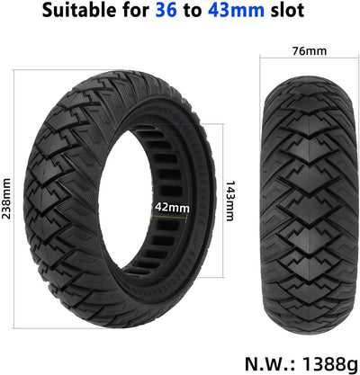 10 Zoll Scooter Solide Reifen, Elektroroller Vollgummireifen 10 x 3/255 x 80 (80/65-6) Ersatzreifen