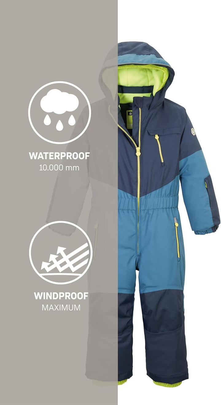 Killtec Jungen Kw 89 Mns Onpc Skioverall/Schneeanzug mit Kapuze 104 sturmblau, 104 sturmblau