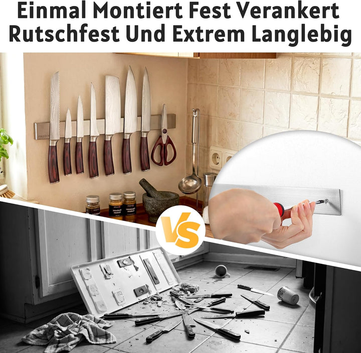 PAUDIN Magnetleiste Messer 45 cm Messerleiste magnetische Küchenmesserleiste aus Edelstahl mit extra