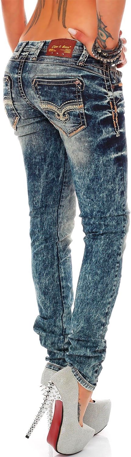Cipo & Baxx Damen Jeans – Stylische Regular & Slim Fit Modelle mit Stretch, Kontrastnähten & Applika
