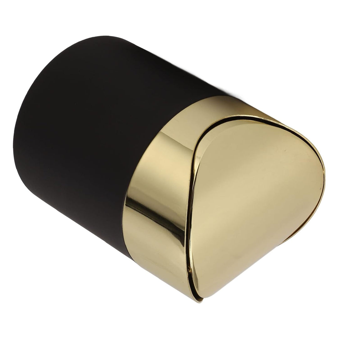 Mini Tisch Mülleimer, Fingerabdruck und schmutzabweisend, Desktop Papierkorb, mit goldenem Schwingde