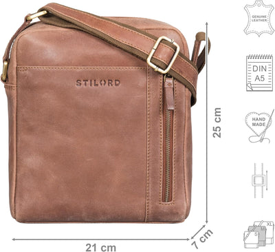 STILORD 'Clint' Schultertasche Herren klein Leder Tablet-Tasche zum Umhängen Herrenhandtasche Echtle