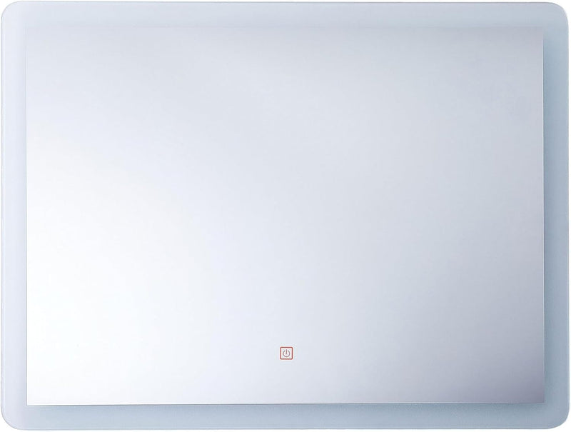 Beliani Badspiegel Silber LED-Beleuchtung rechteckig 80x60 cm Antibeschlagsystem Corroy