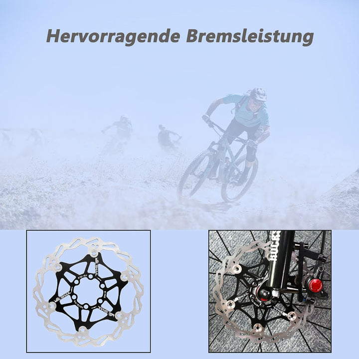 JaneEyre Fahrradbremsscheibe, Scheibenbremse Mountainbike schwimmende Bremsscheibe 203mm(Schwarz) Sc