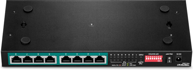 TRENDnet 8-Port Gigabit Langstrecken PoE+ Switch, 8 x PoE+ Ports, Langstrecken PoE+ erweitert Reichw