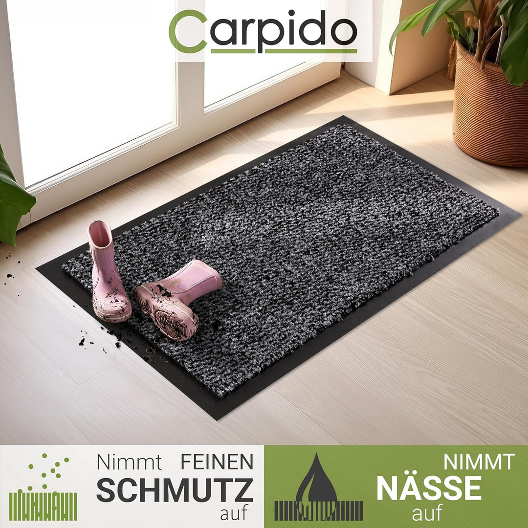 Carpido Fussmatte 60x80 cm für den Innenbereich - Türvorleger schnelltrocknend - Rutschfester Sauber