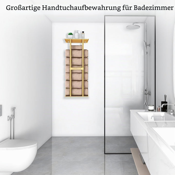 STWWO Handtuchhalter Wand Golden Grosse Handtuchregal Badezimmer 76cm Gästehandtuchhalter Wandmontag