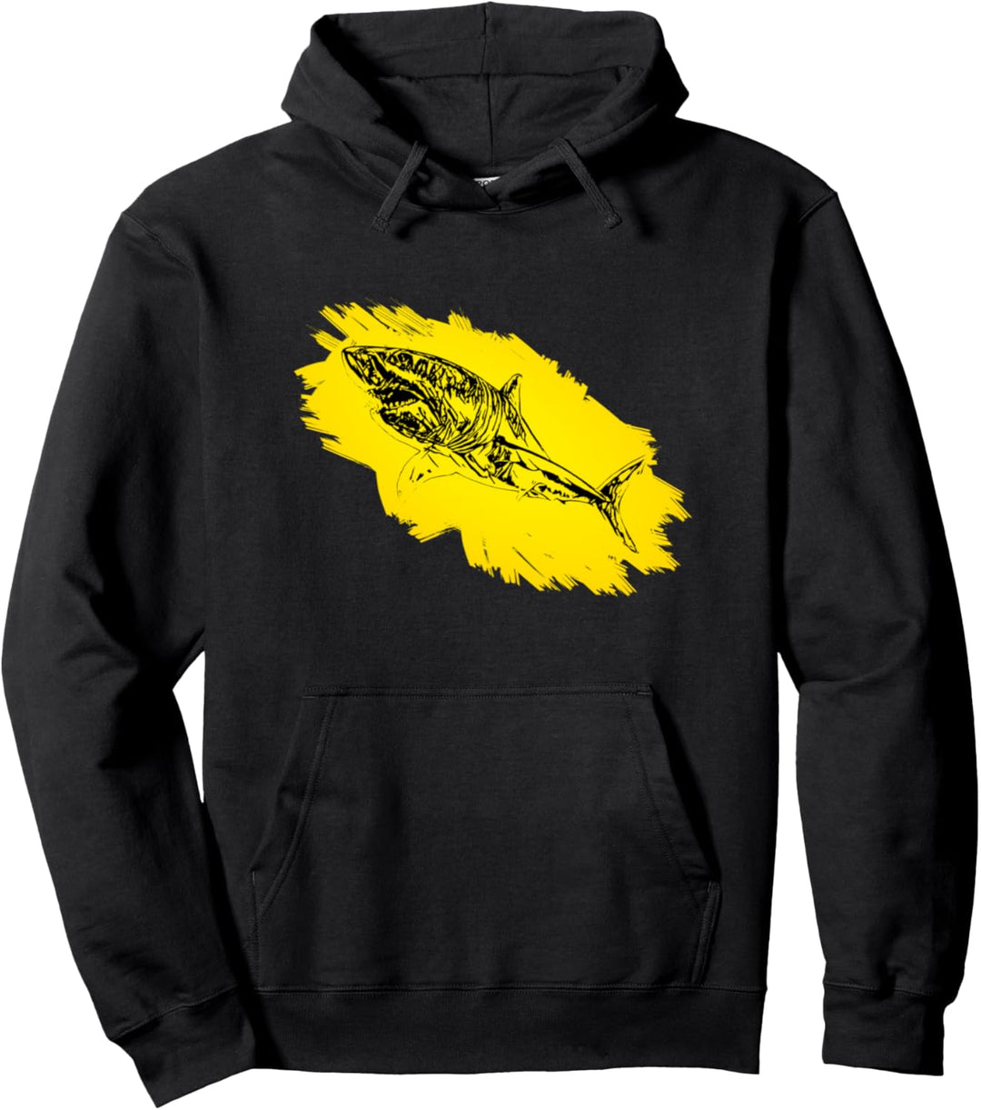 Weisser Hai Haie Raubfisch Zähne Rückenflosse Hai Pullover Hoodie